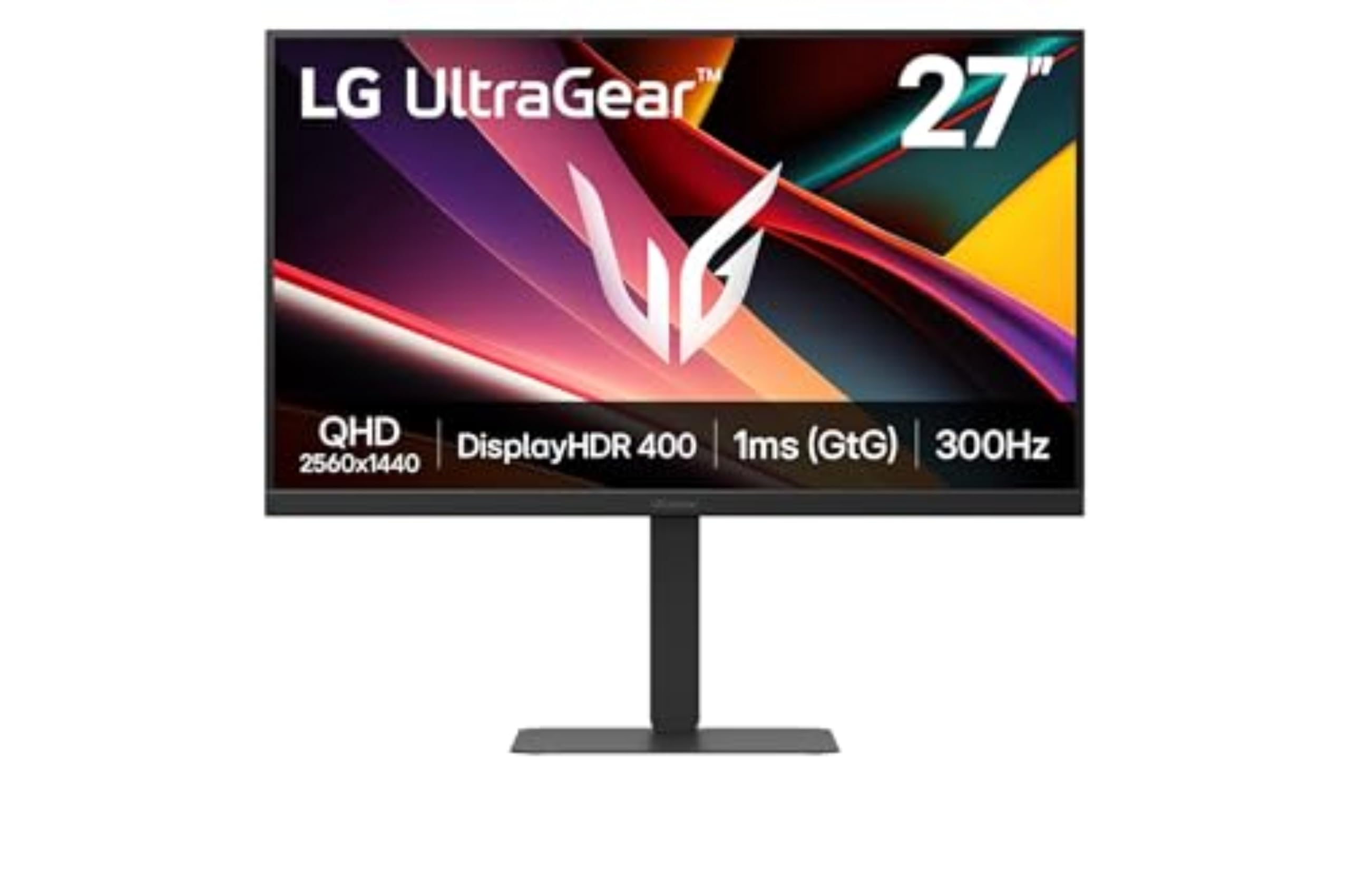 LG LG UltraGear G6 Gaming Monitor 27G640A-B, QHD 1440p IPS, 27 inch, 300Hz, 1ms GtG, HDR400, G-Sync & FreeSync Premium, Speakers, H