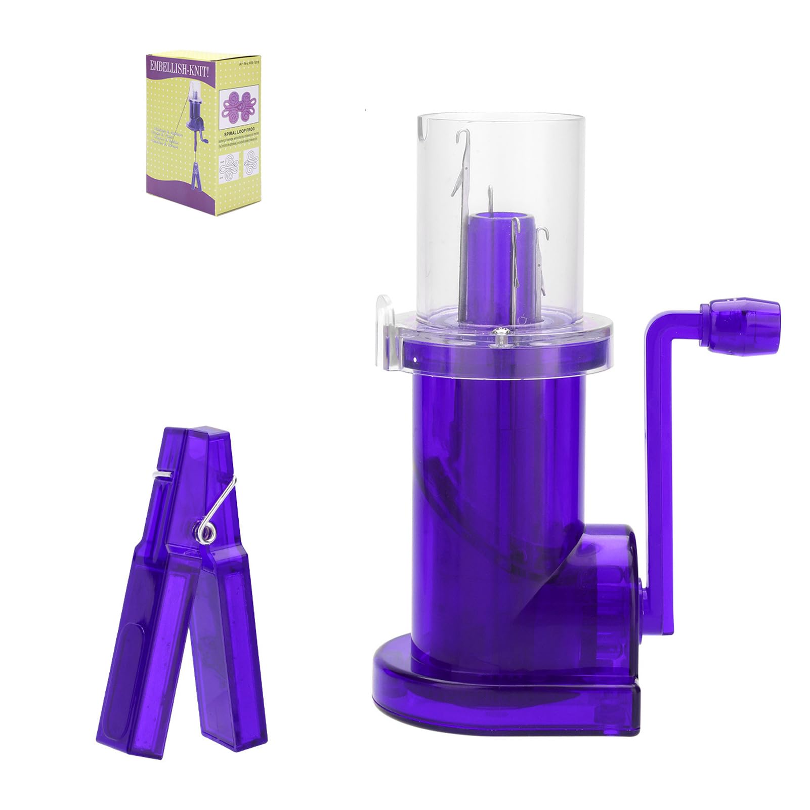 Machine à Tricoter à manivelle : processus de Tissage Fluide et Tension de Fil Stable Garantie. Contrepoids Fixe pour assurant Une Tension de Fil, Violet