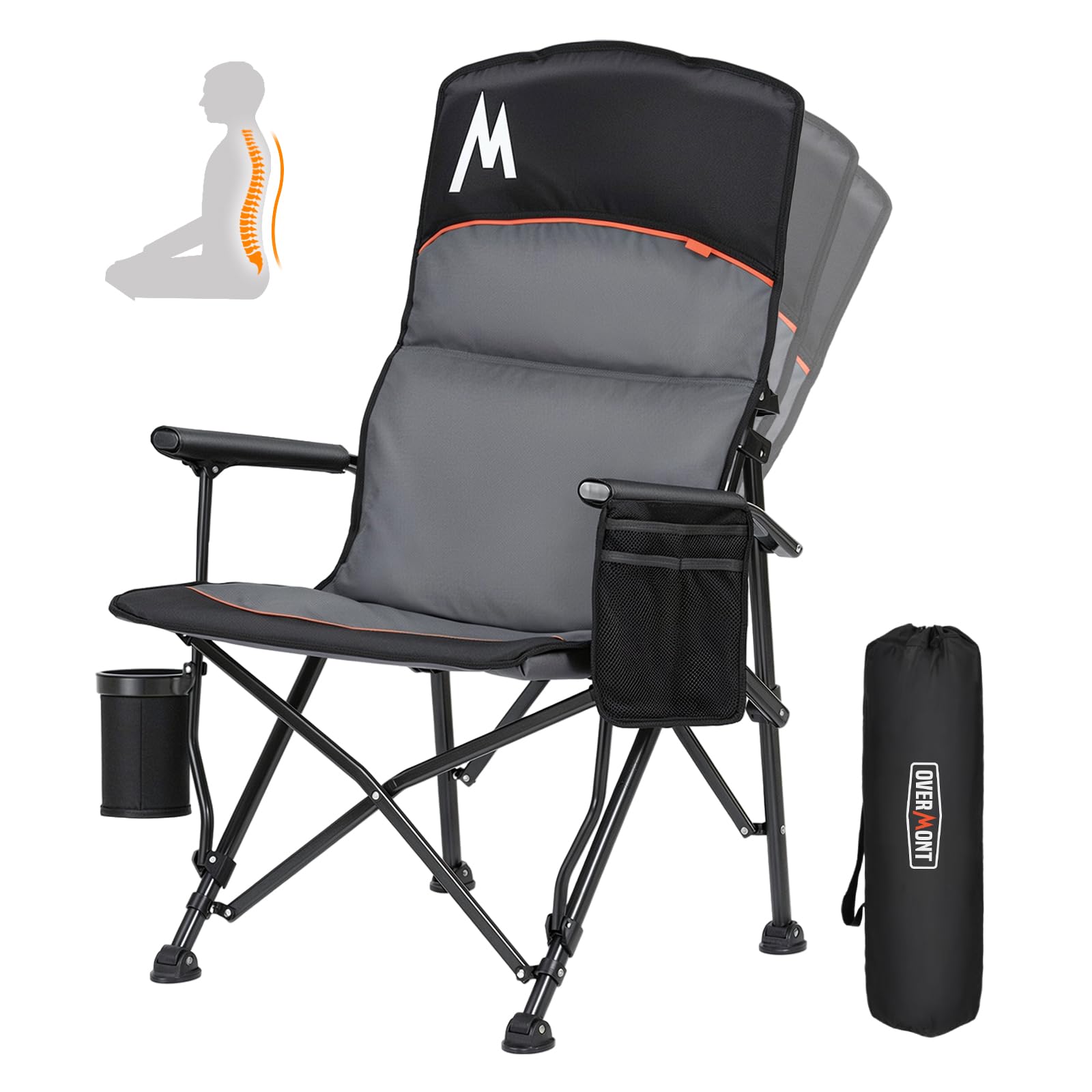 Overmont Camping Chair with Lumbar Support