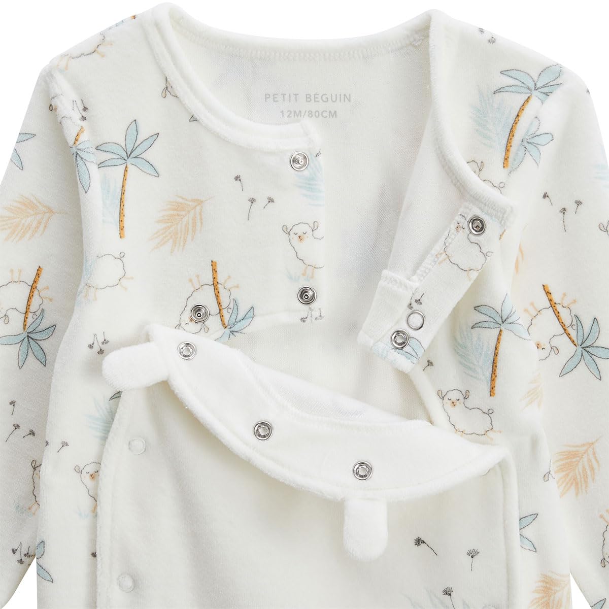 Petit Béguin - Lot de 2 pyjamas bébé en velours Noisette