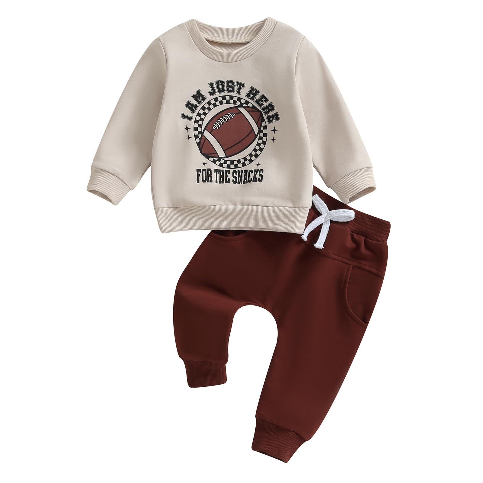 Toddler Baby Boy Fall Winter Clothes Mamas Little Boy Outfit Letter Long Sleeve Sweatshirts and Jogger Pants Set