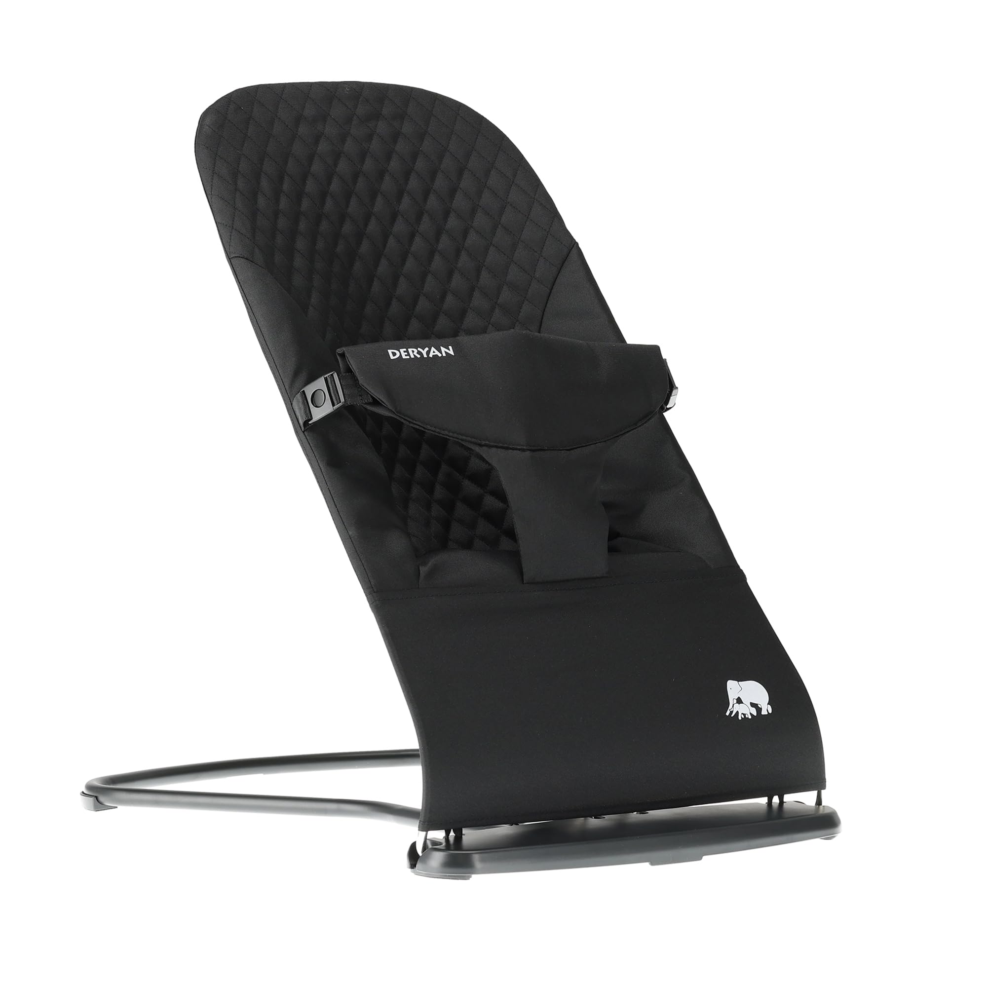 DERYAN Buddy Babywippe – Ergonomisch & Weich – Verstellbar & Klappbar – Reise-Wippe für Babys 0–9 kg – Schwarz