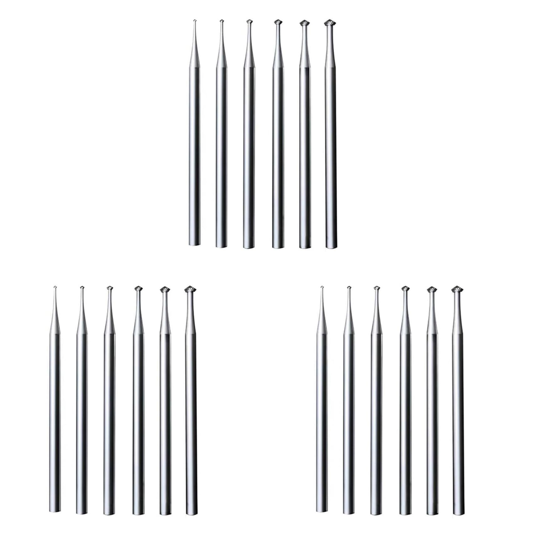 Jnchdghwa 18Pcs 90º Burr Set - 3/32Inch Shank Jewelry Making Setting Burs for Lapidary 008-023
