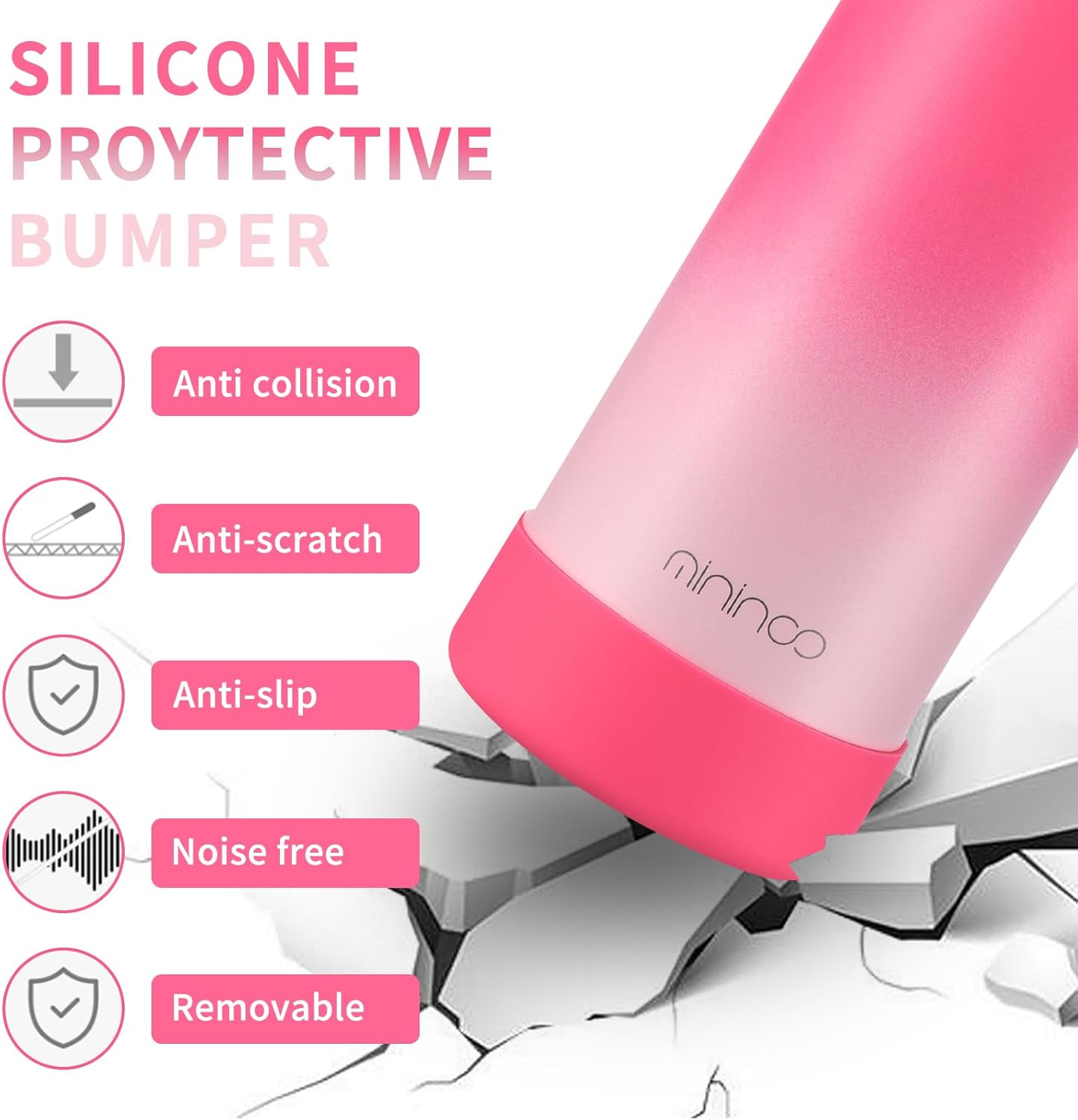 Mininoo Kids Water Bottle, Girls Water Bottle for School, 16oz Metal Stainless Steel Water Bottle Kids with Straw Lid(Sweat Peach) - Image 6