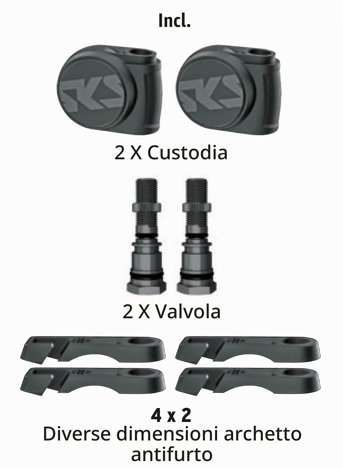 SKS GERMANY AIRSPY AV & SV SET 2er Set Reifendruckkontrollsystem mit permanenter Messung (Fahrradzubehör zur Befestigung auf AV- & SV-Ventilen, Staub- & wasserdicht, als Digitalmanometer verwendbar)