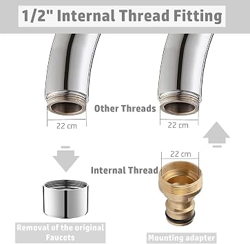 2 Pack Universal Brass Tap Connector - Mixer Hose Adaptor Pipe Joiner Fitting Water Connector Adapter Tool for Kitchen & Garden Watering