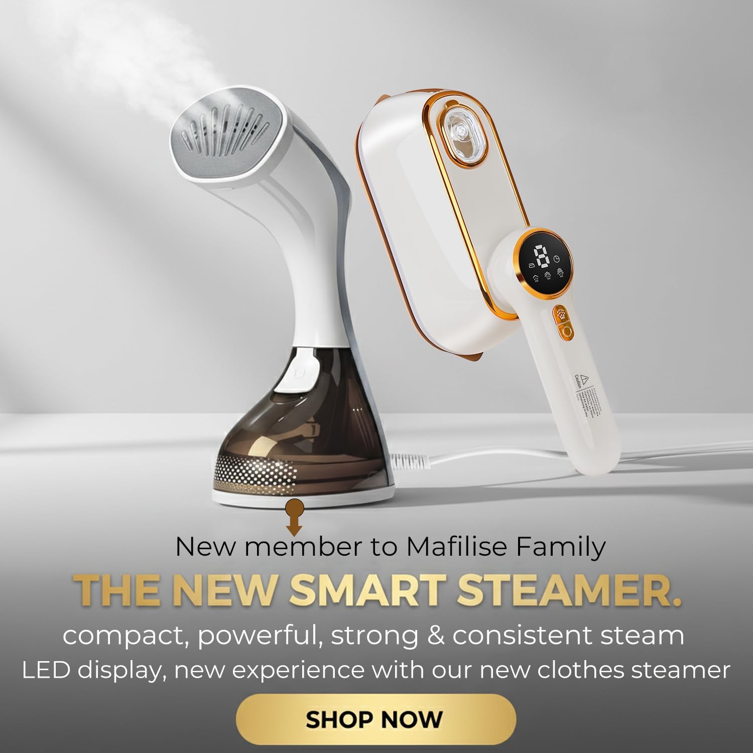 Travel Steamer & Iron for Clothes – Handheld Clothing Steamer, 10s Fast Heating, 4 Modes, LCD Display, 180° Swivel Handle, Garment Steam Wrinkle Remover 2-in-1 for Home and Busines...