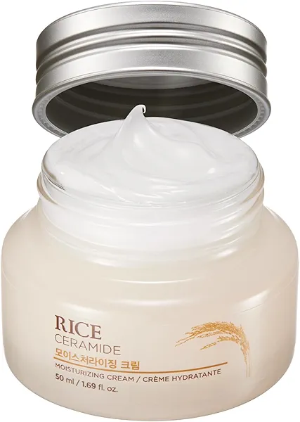 The Face Shop Rice Ceramide Cream, Hydrating Face Moisturizer, for Dry & Combination Skin, Lightweight, Fast-absorbing, 1.69 fl. oz.