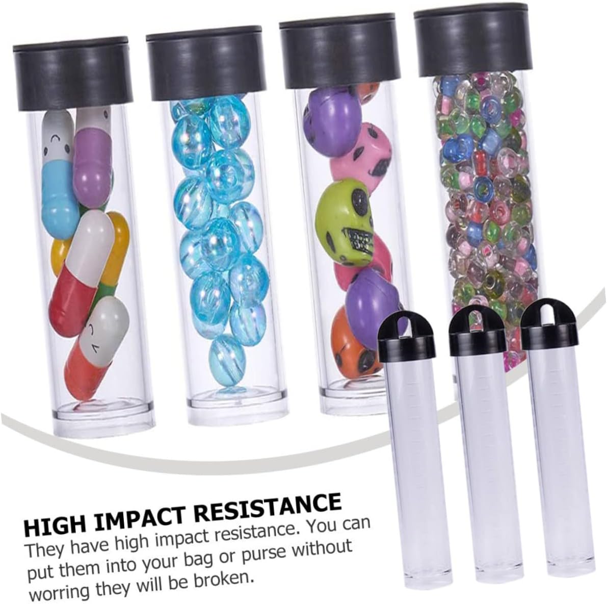 ARTIBETTER 30pcs Storage Tubes Lid Empty Bead Containers for Crafts Travel and Supplies and Lightweight Organizers for Beads Needles Jewelry and Items