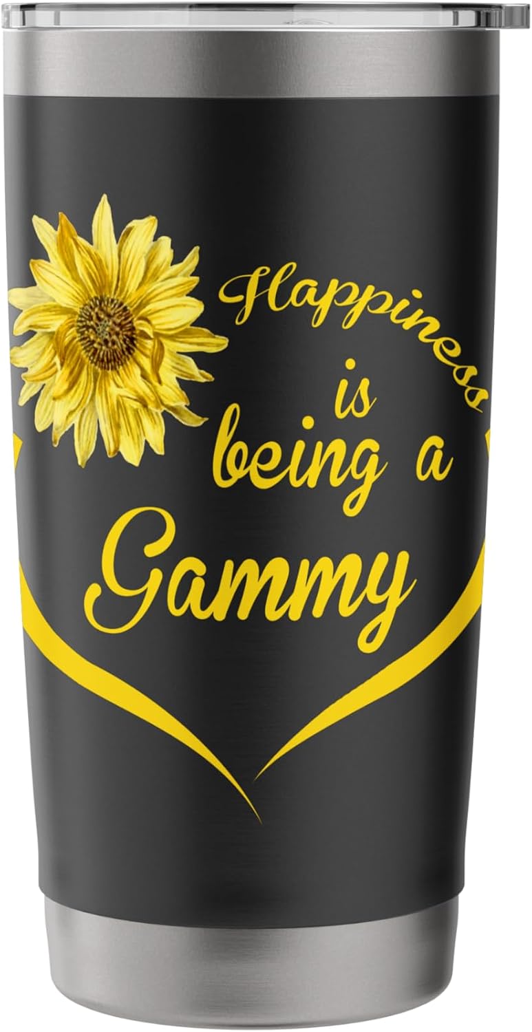 Gammy Gift: Happiness Is Being A Gammy Stainless Steel Insulated Tumbler image 3