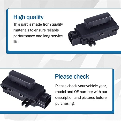 Miniatura 6 de Interruptor de ajuste de asiento eléctrico de 6 vías delantero izquierdo y lado derecho compatible con Chevy Silverado GMC Sierra 12450256 1999-2007