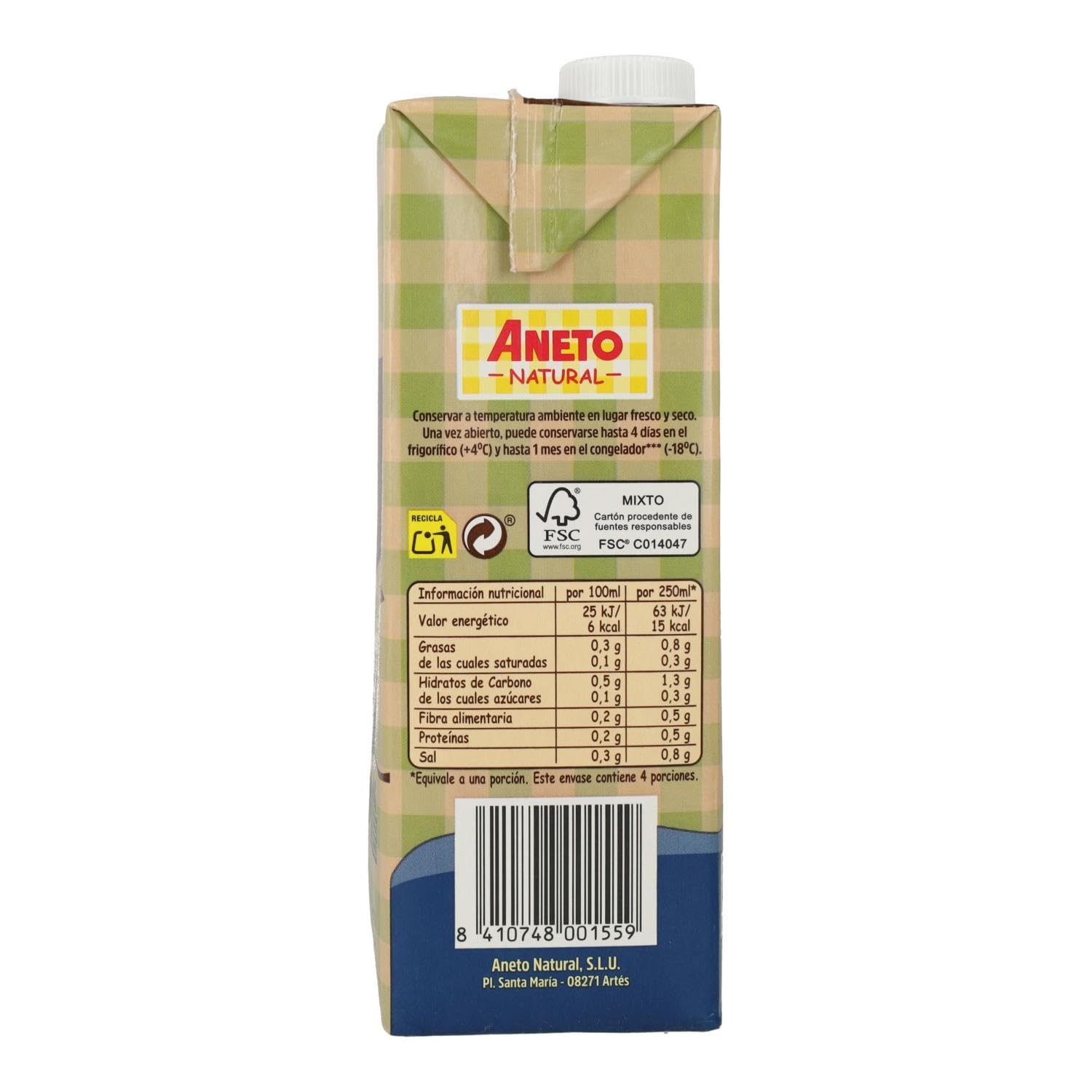 ANETO CALDO SUAVE DE VERDURAS BIO, 1 L