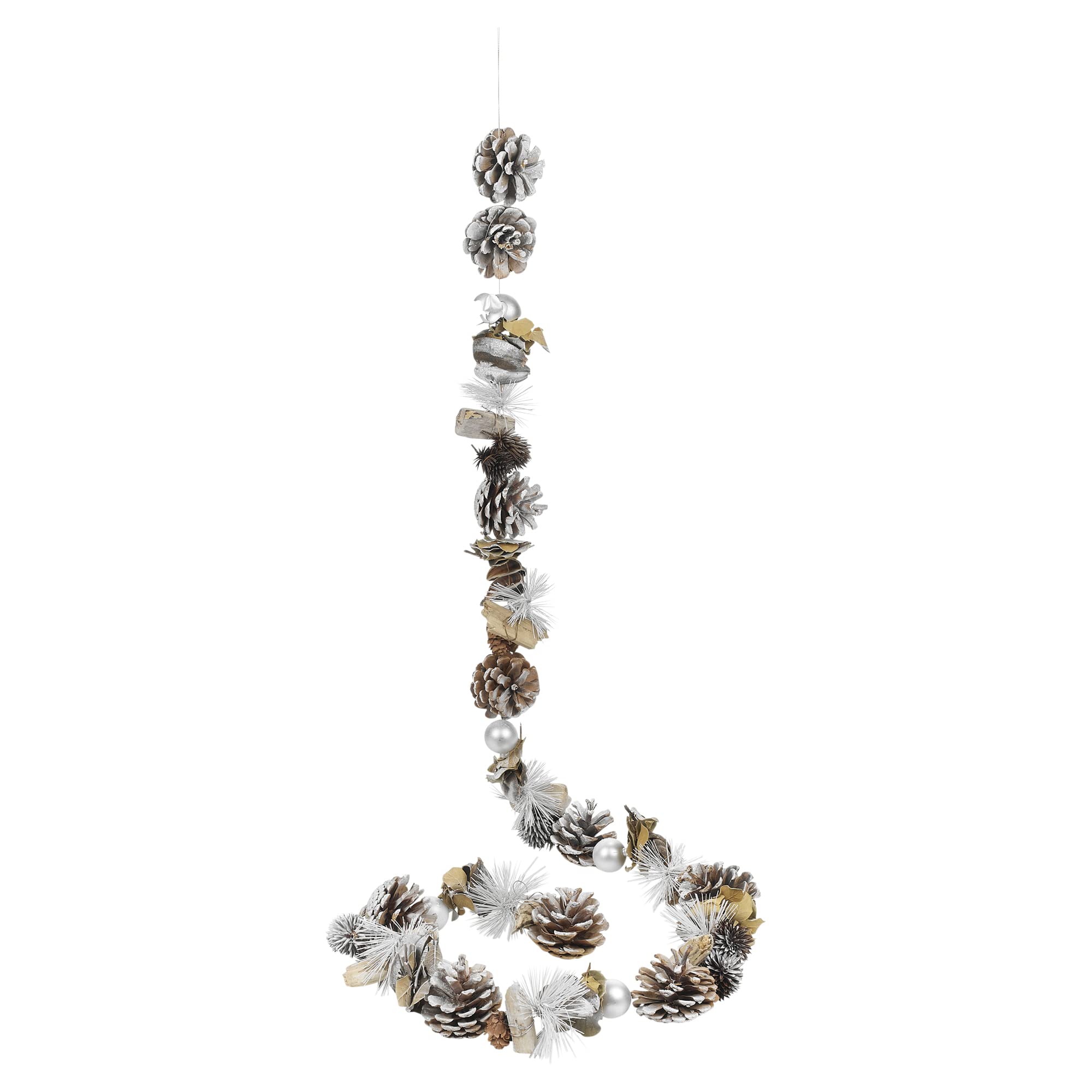 Urbnliving Natural White 150Cm Genuine Pinecone Christmas Garland Tree Fireplace Décor Xmas Door Wreath (Natural White)