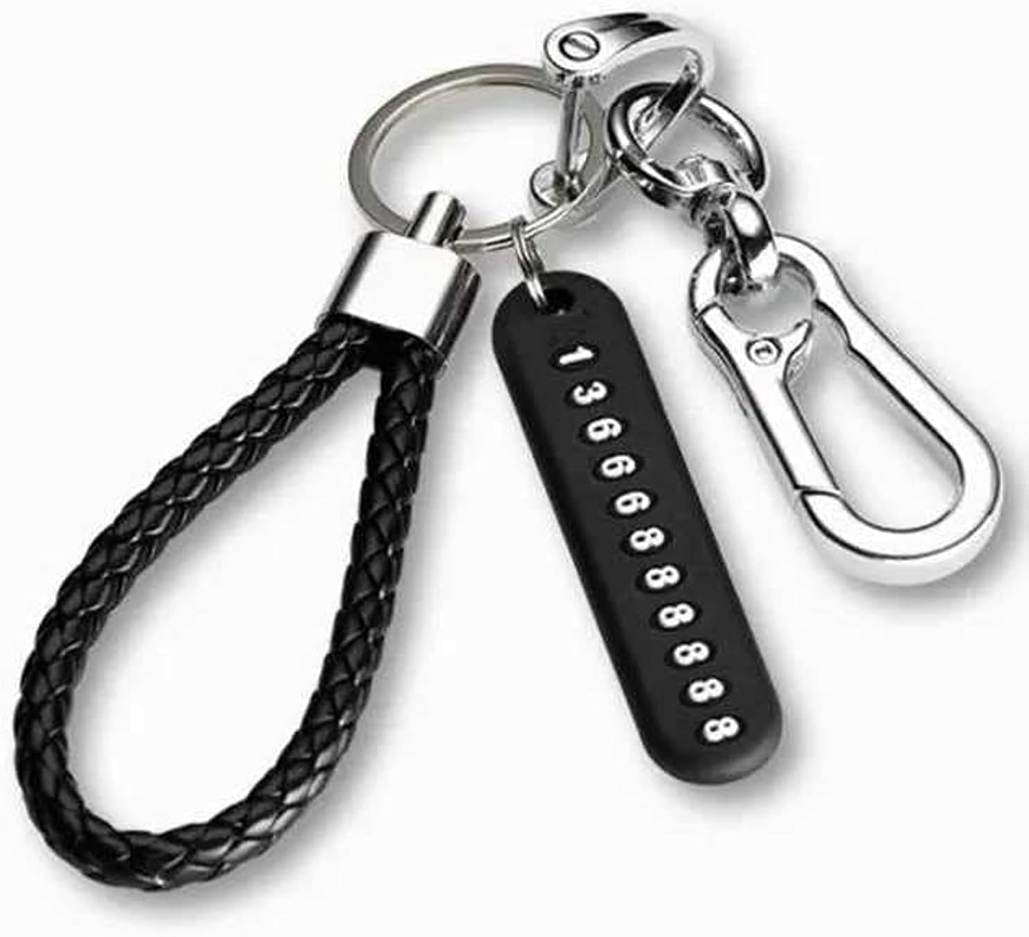 YIGNI Car Keychain Accessories with Key Ring & Anti-Lost D-Ring Key Chain Holder Clip for Men and Women, â€‹Metal Keychain Car Fob, Black