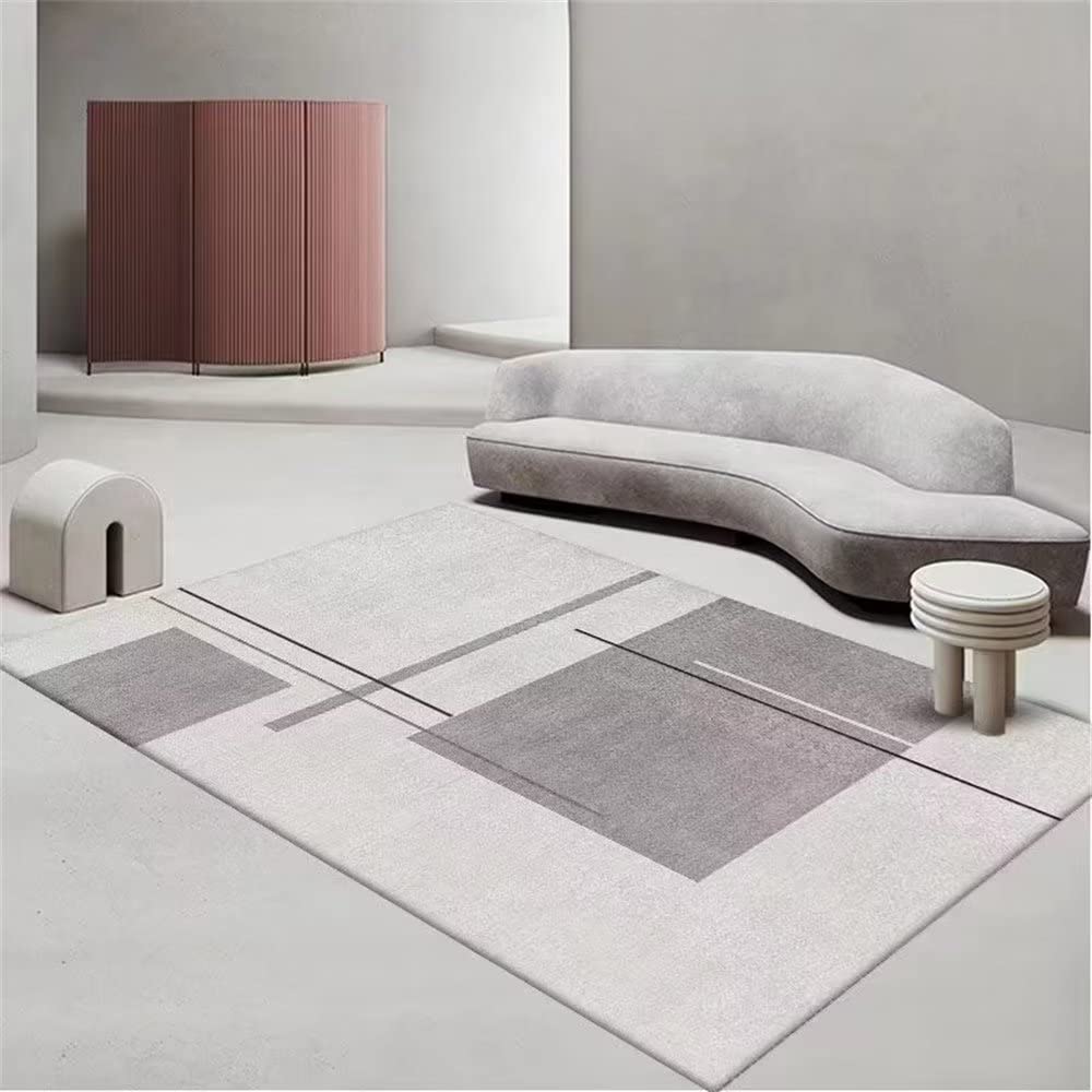 Tappeti In Bambu Camera Grigio Rettangolare Design Geometrico Stile Minimalista Camera da Letto Tappeto Resistenza All'usura Tappeti Camera Da Letto 70X140CM