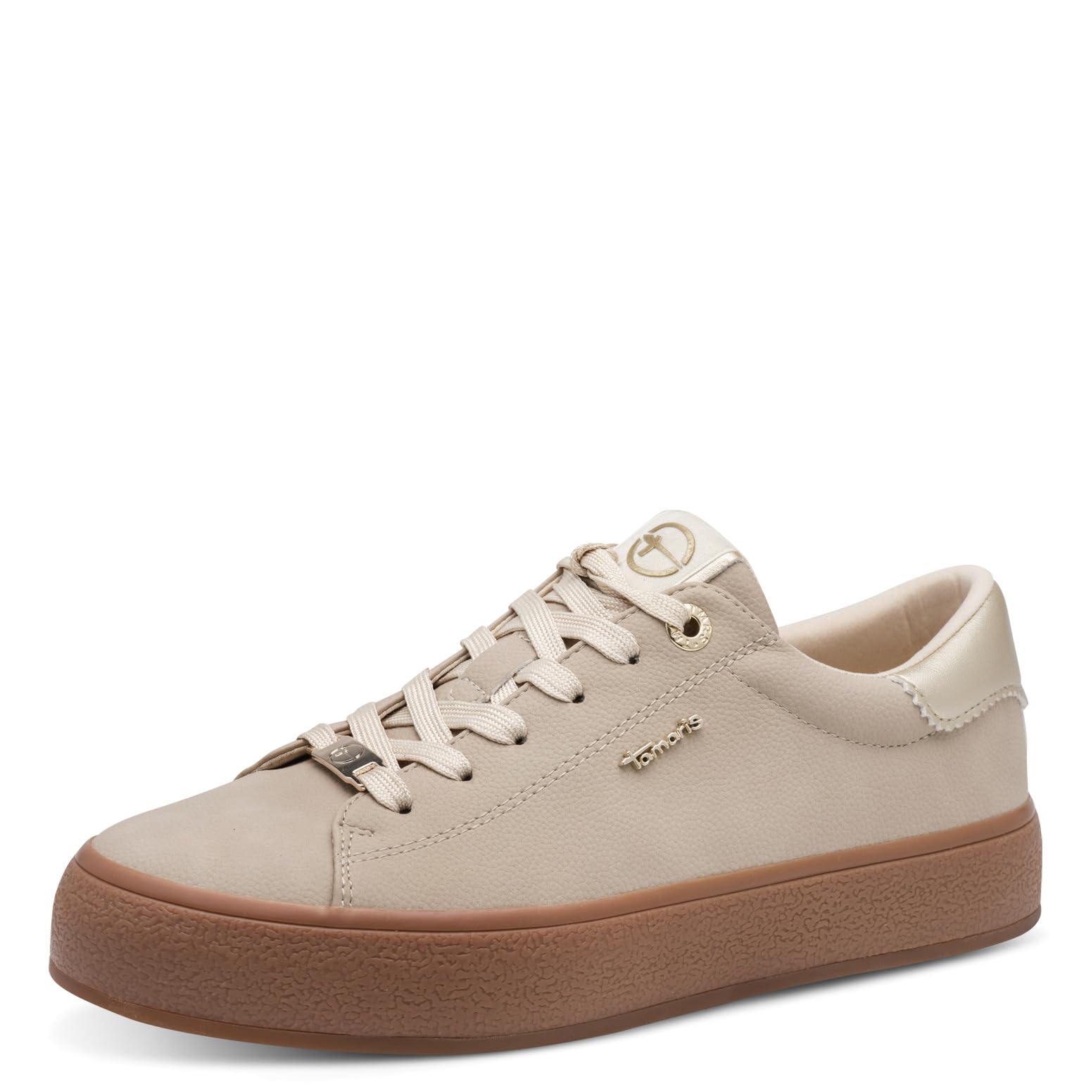 Tamaris Women's Low Flat Trainers, Beige (Beige Comb), 37
