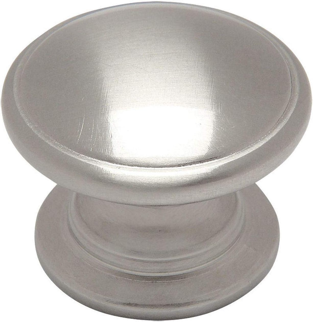 25 Pack - Cosmas 4702SN Satin Nickel Cabinet Hardware Round Knob - 1-1/4" Diameter - Wide Base