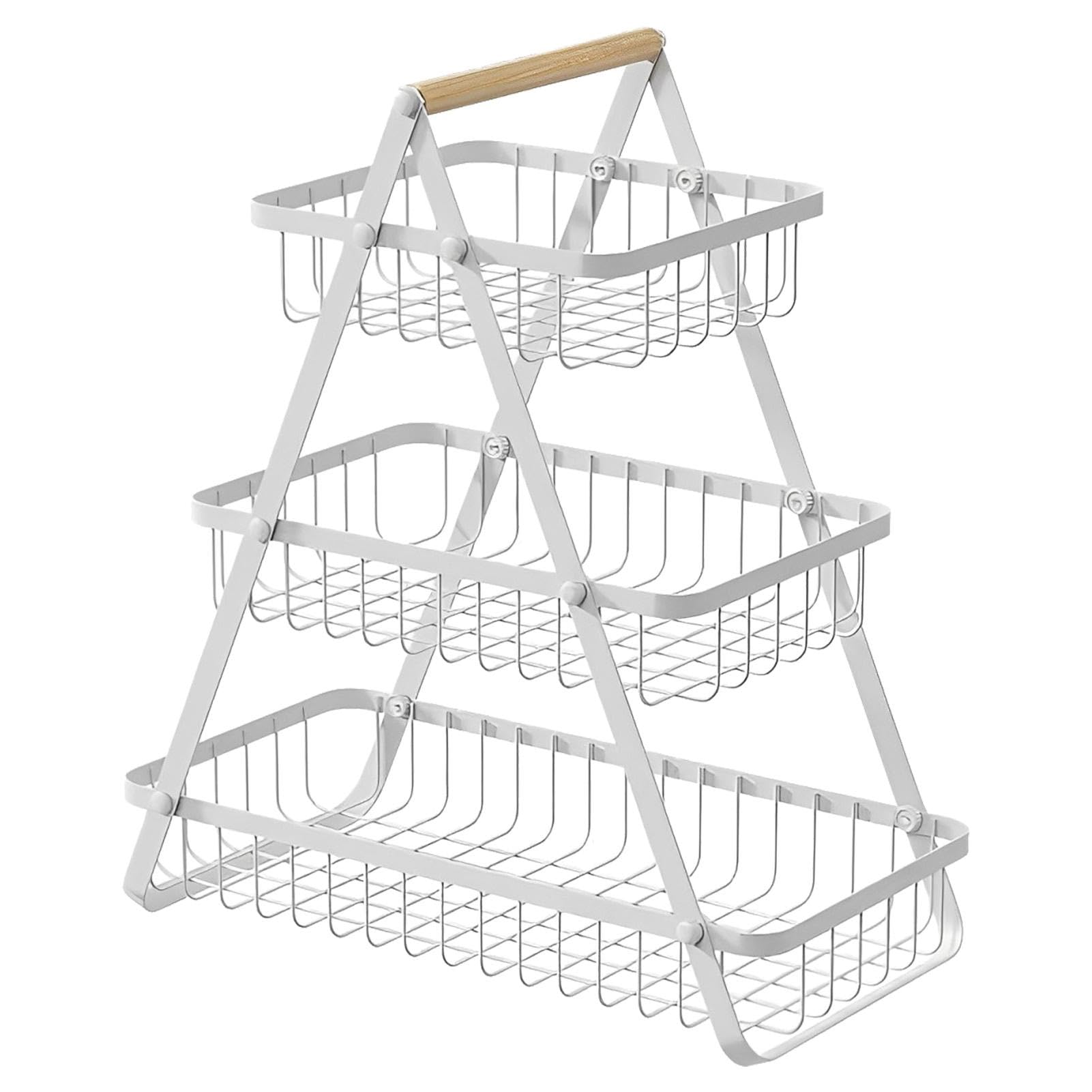 Cesta de frutas de 3 niveles para organizar tu encimera de cocina de forma elegante