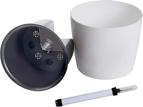 Miniatura 2 de KINJOEK Paquete de 4 macetas de riego automático de 7 pulgadas con indicador de nivel de agua, maceta blanca decorativa de jardín moderna para