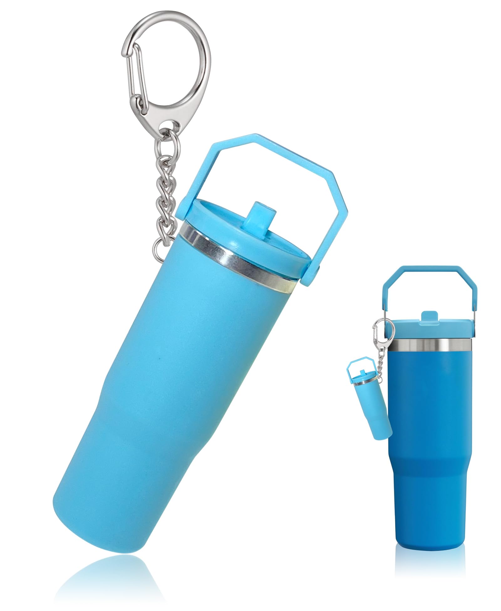 LAEKOU Mini Cup Keychain Compatible with Stanley Cup, Cute Tumbler Chapstick Holder Key Chain for Purse Bag Backpack