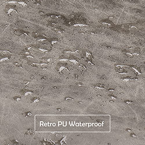 Finnhomy Bar Stools Set Of 2 Counter Height, Swivel Barstools With Footrest And L Shape Back, Height Adjustable Modern Bar Chairs, Vintage Leather, Retro Grey #TOP6