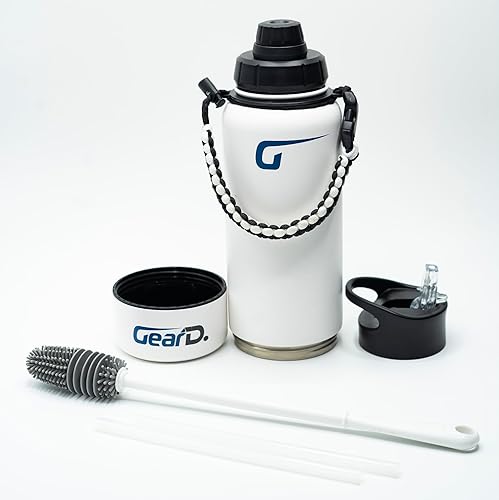 Miniatura 2 de (Nuevo) Matraz deportivo de acero de 32 onzas con doble aislamiento, con recubrimiento en polvo para gimnasio y al aire libre con un recipiente