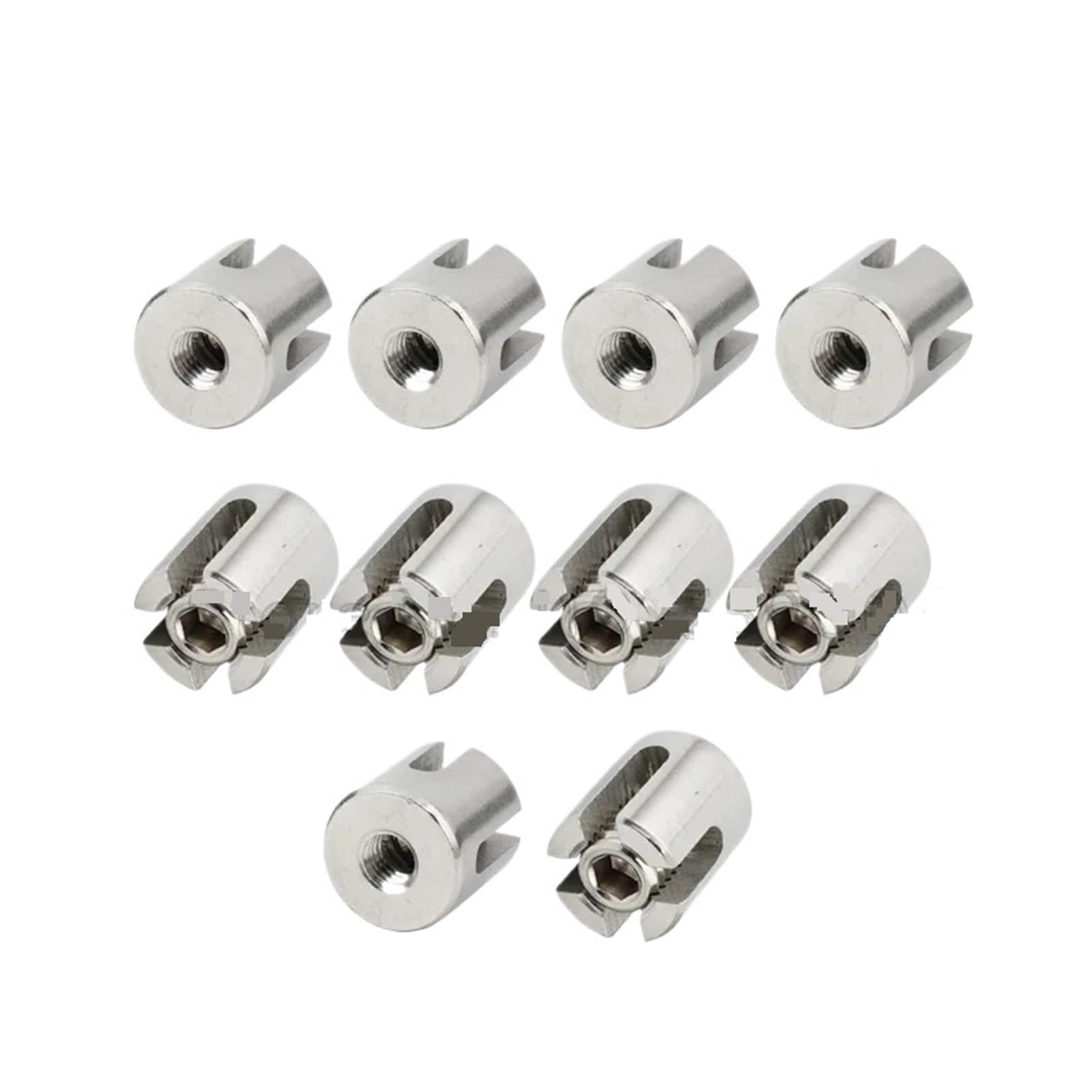 KEXYOAN Cross Cable Clamps 10PCS 316 Stainless Steel Railing for 3-6mm Wire Rope Fitting for Wall Trellis(6mm)