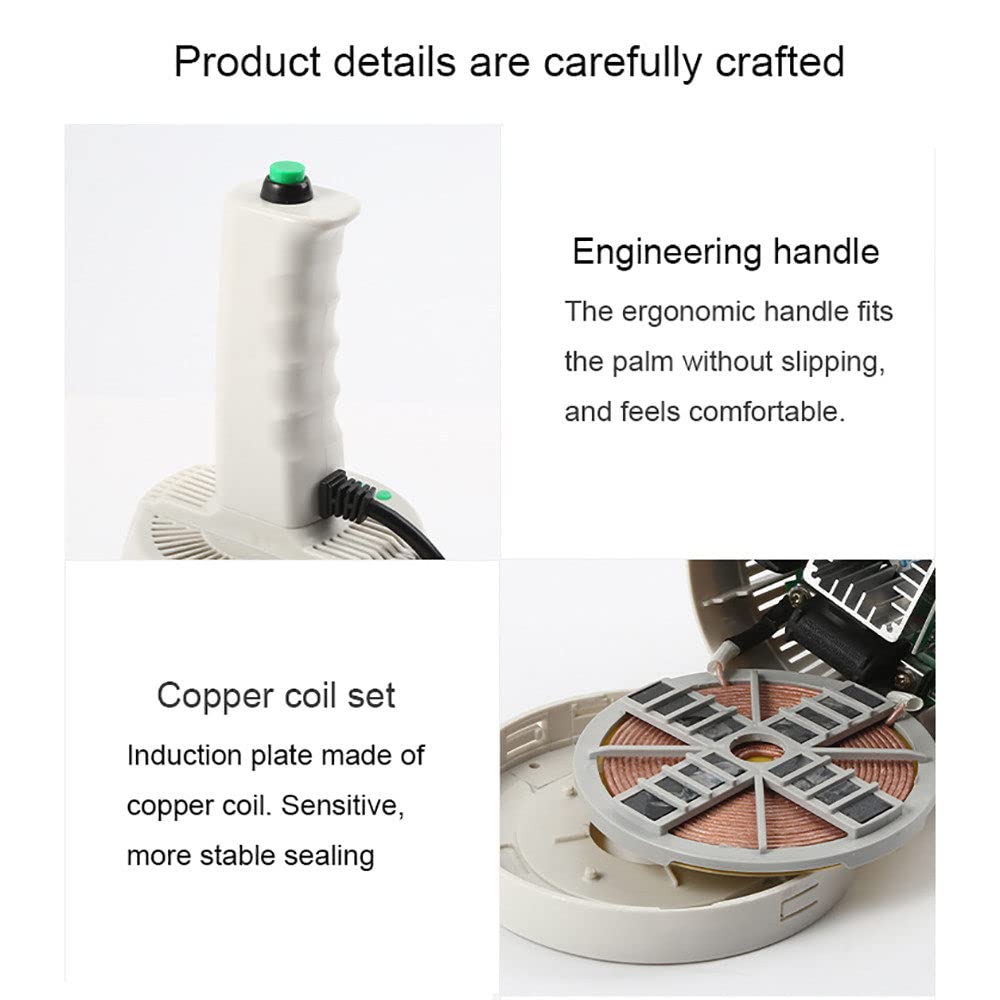 Máquina de sellado por inducción electromagnética de mano, sellado por inducción integrado, sellador térmico de papel de aluminio, sellador de tapas de botellas (plástico/vidrio), sellado con una so