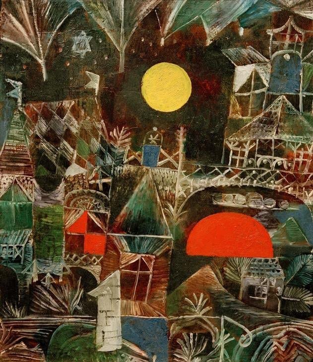 Toile murale abstraite Paul Klee pour une atmosphère sereine de salon
