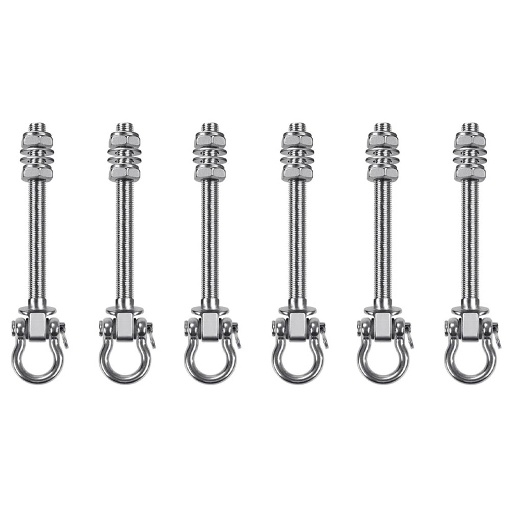 Jnchdghwa Silver 6X Heavy Duty Swing Hook Yoga Hammock Sandbag Hook Hanging Chair Accessories For Playground Porch Yoga Hammock