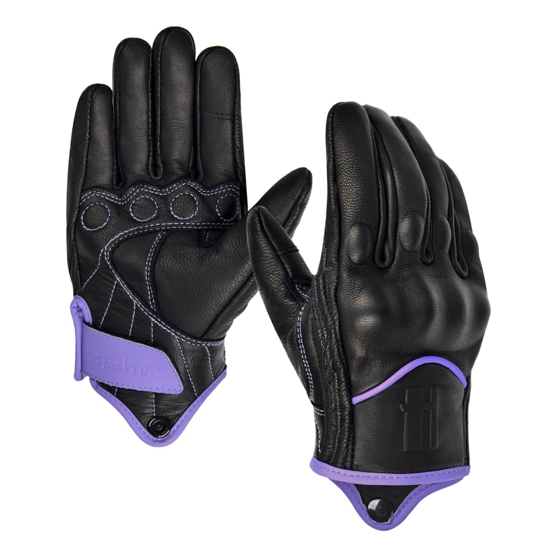 Harssidanzar Guantes de piel de cabra para mujer con pantalla táctil GL016UK