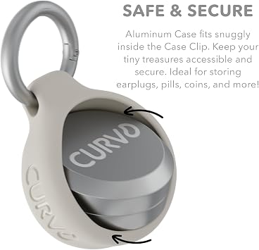 CURVD Premium Carrying Case - Durable Travel Keychain Container, Waterproof Holder for Earplugs, Pills, Coins Compatible with Loop, Eargasm & Vibes, Mini Purse Pill Box Container (Honey)