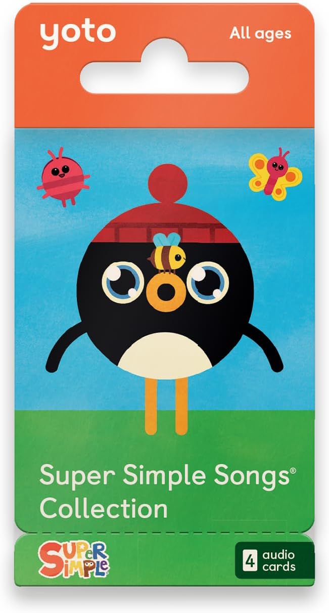 Yoto Super Simple Songs Collection – 4 Kids Musical Cards for Use with Player & Mini All-in-1 Audio Device, Educational Screen-Free Listening with Fun Singalong Music for Playtime Parties Travel
