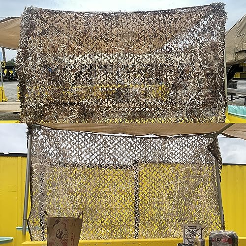 Yeacool Camo Netting Camouflage Netting Bulk Roll Burlap Camo Tarp Sunshade Net for Hunting Blind Military Dinosaur Birthday Theme Party Decoration (Dry Grass, 6.5ftx4.9ft, 2m*1.5m)