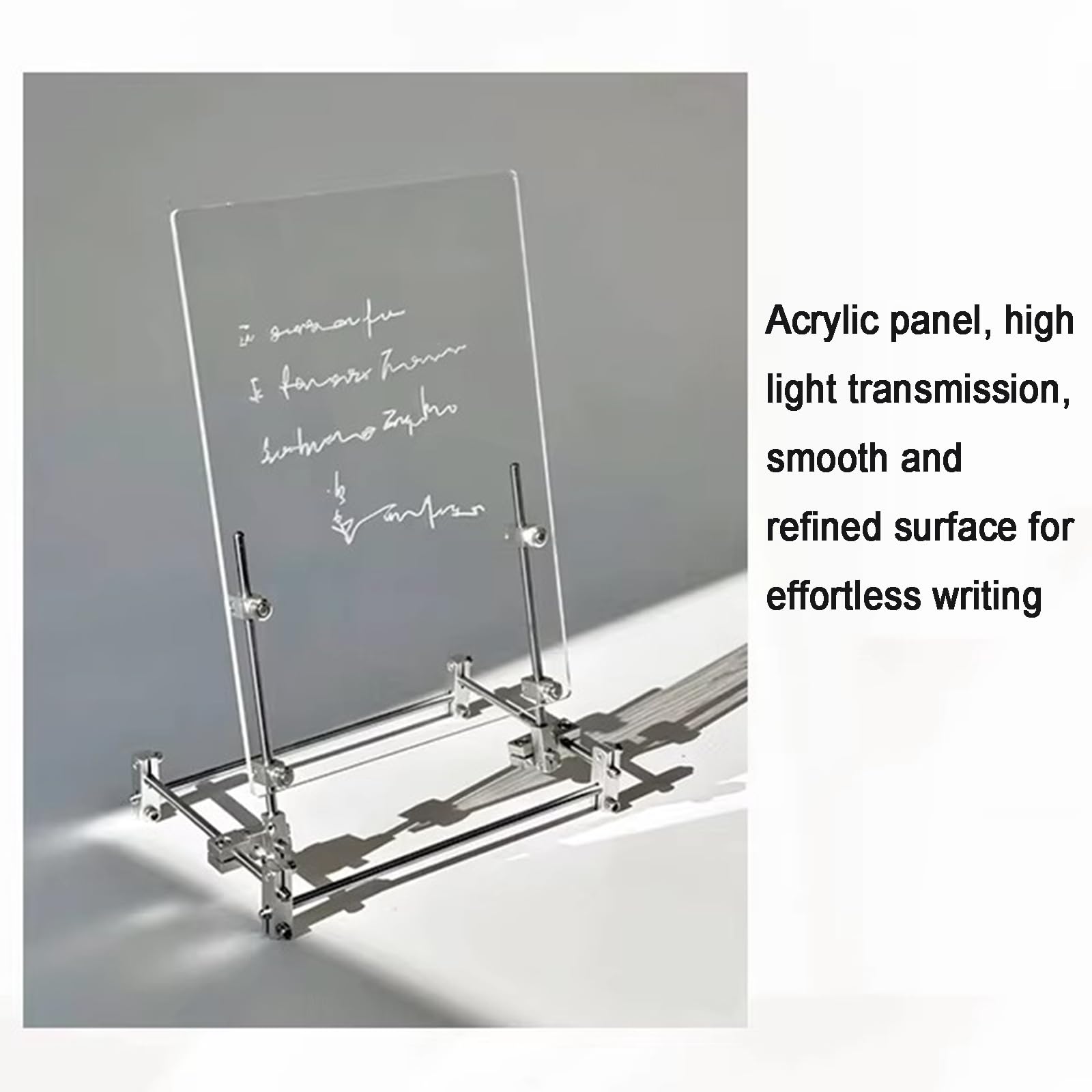 Lavagna acrilica cancellabile a secco con staffa in metallo, lavagna bianca senza cornice, blocco per appunti angolato, 22 x 31 cm, organizer personale per ufficio, casa, scuola