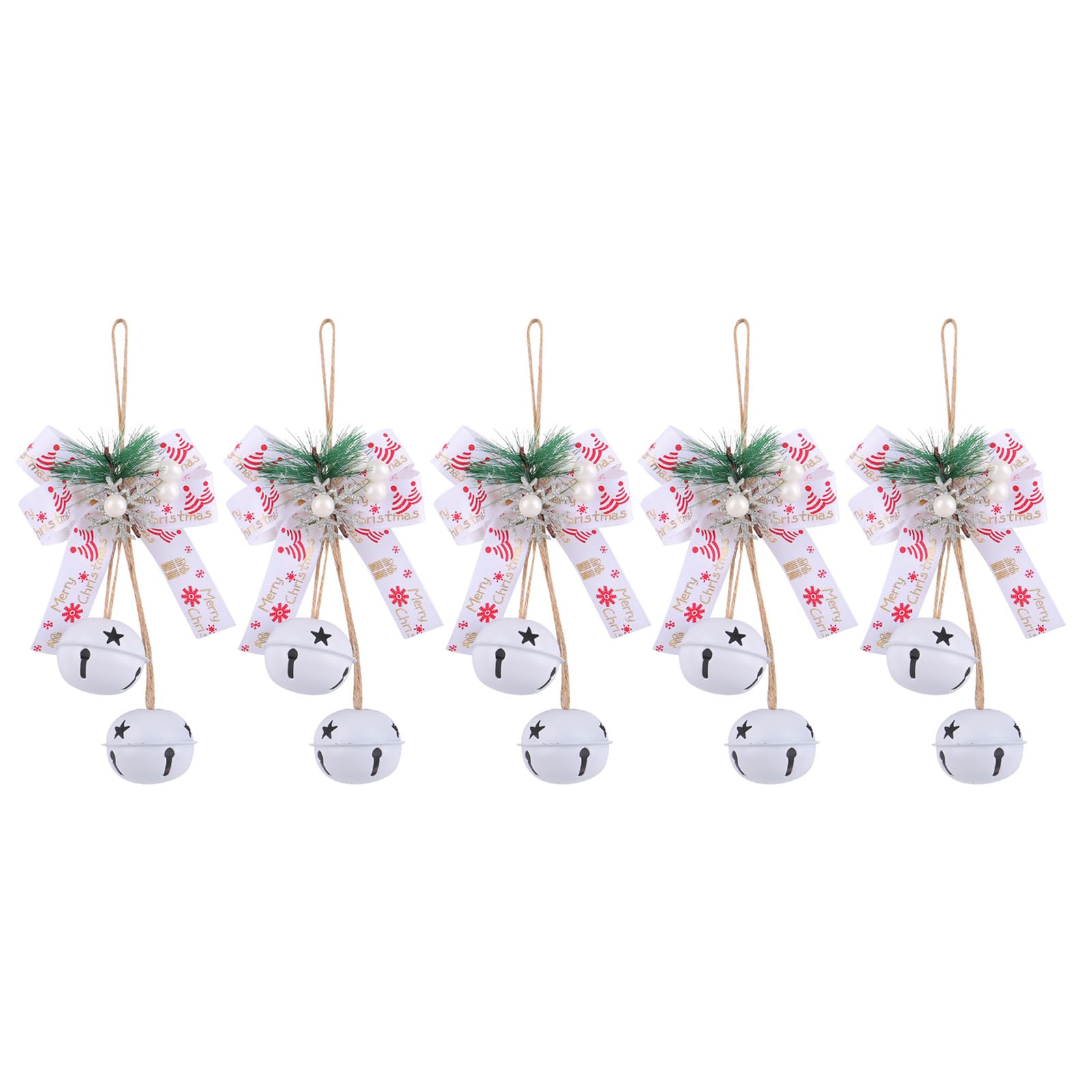 Tsophreniq Sturdy Bells with Colorful Bowknot Iron Craft Christmas Bells with Bowknot for Indoor and Outdoor Festival Display Festival Ornament