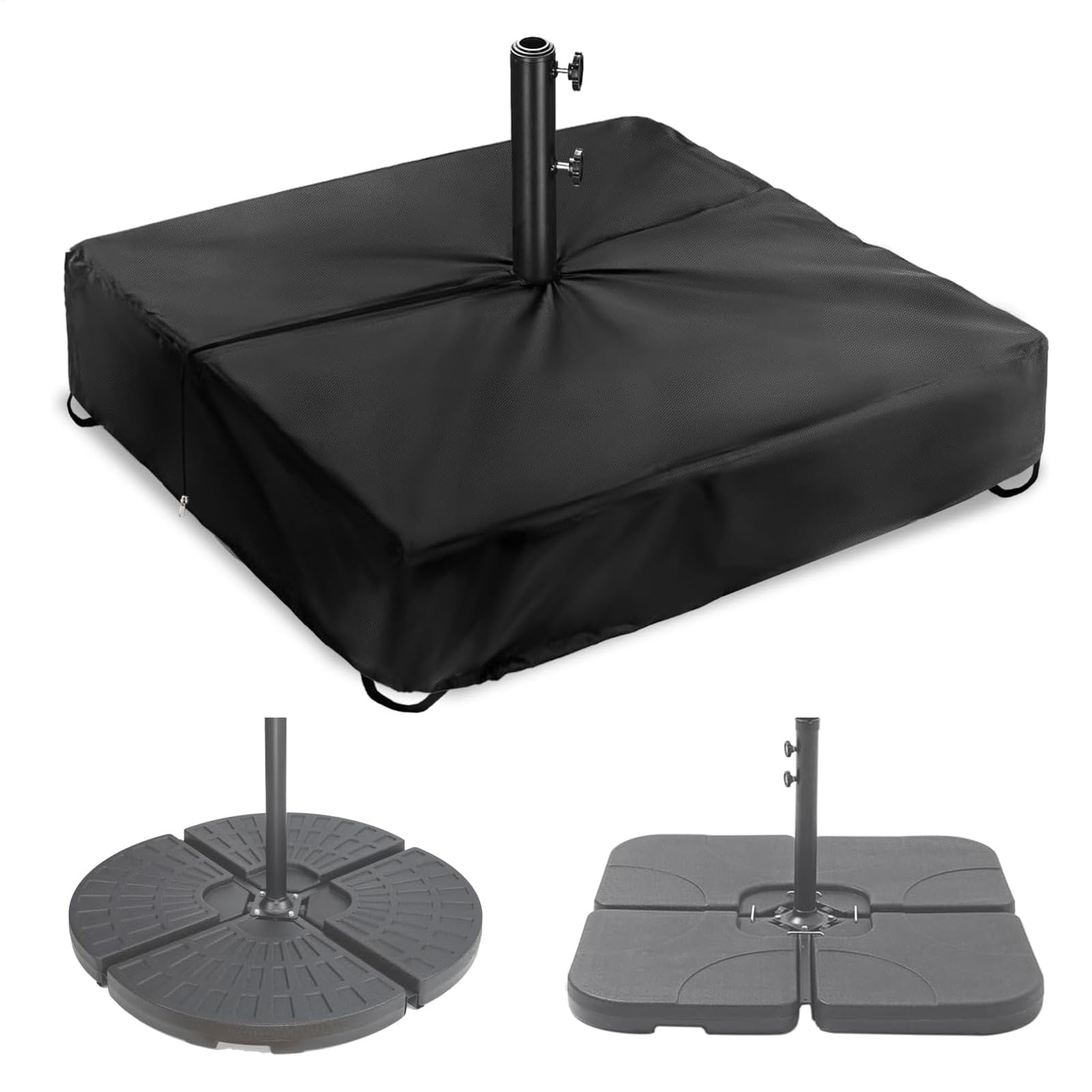 Umbrella Base Cover Square, Waterproof Outdoor Stand Protector, Heavy Duty 600D Oxford Fabric, Patio Dustproof Shield for Backyard, Durable Pool Deck Umbrella Base Wrap