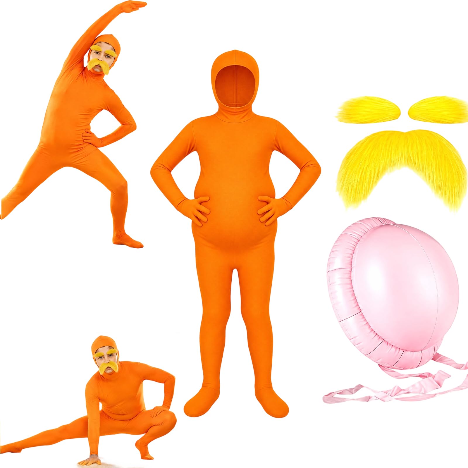 Adults Jumpsuit Costume with Beard, Eyebrows & Big Belly, Funny Fancy Dress