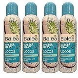 Balea Wasserspray Cocos für Gesicht und Körper 4er Pack (4 x 150ml Sprayflasche)