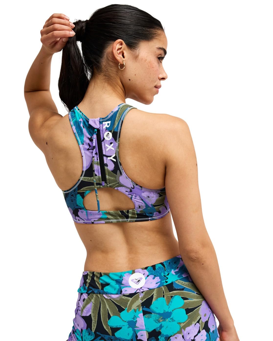 Roxy Active Crop Top - Kürzeres Bikinioberteil - Frauen - XXL - Lila.