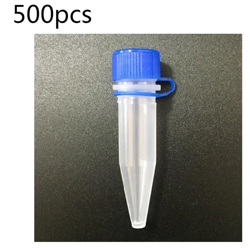 500 sztuk 1,5 ml kriovial połączona zatyczka 10 mm × 46,5 mm laboratorium do przechowywania na zimno, buteleczki laboratoryjne, z myjką