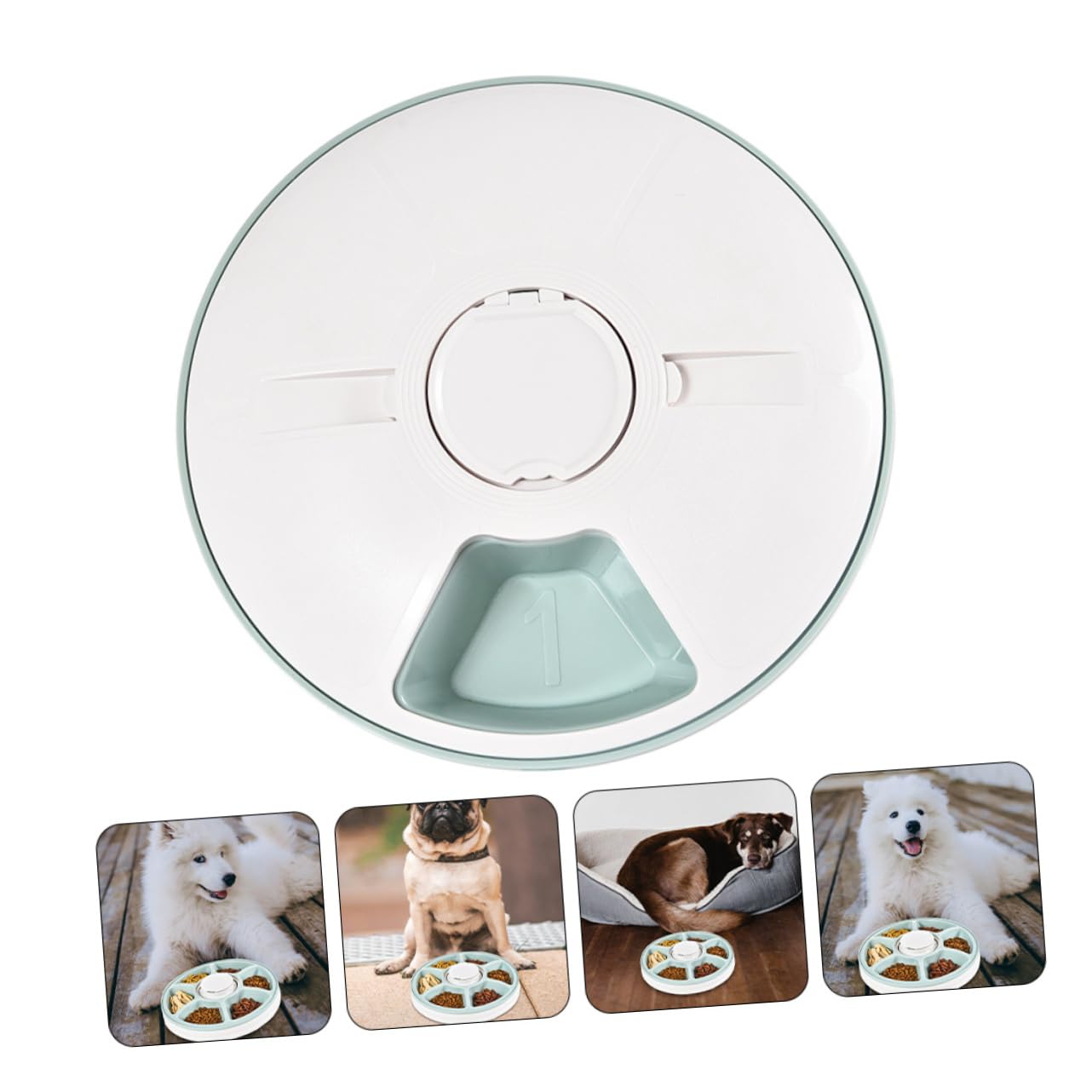 UKCOCO Comedero Automático Tolva de Pienso para Mascotas con Temporizador de 6 Comidas Diseño Desmontable ABS para Perros y Gatos