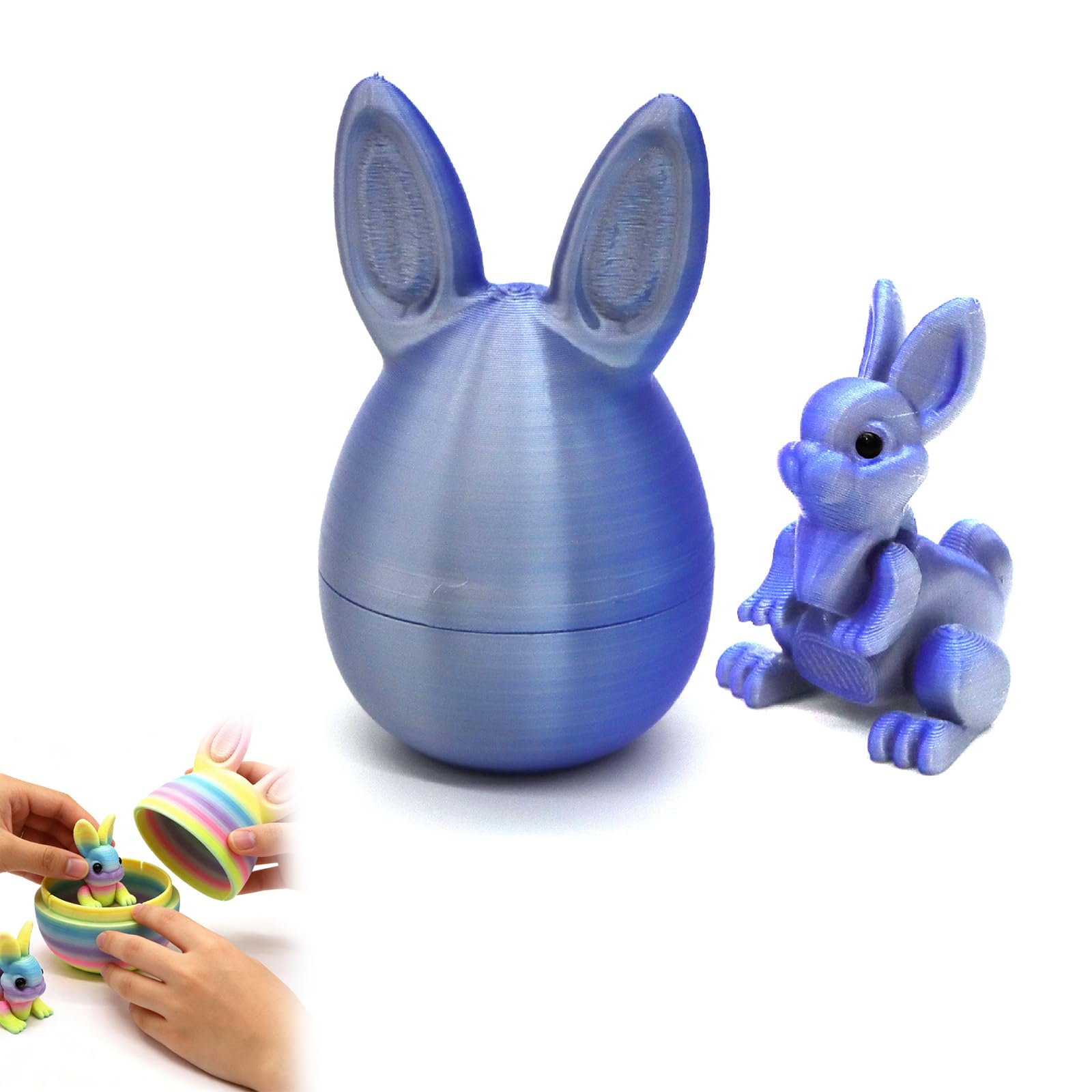 Easter 3D Printing Mystery Rabbit Egg Fidget Toy, 3D Printed Easter Eggs with Bunny Inside