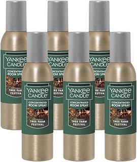 Yankee Candle Concentrated Air Freshener Room Spray, Odor Eliminator for Home, Bathroom, Tree Farm Festival, 1.5 Oz (Pack of 6)
