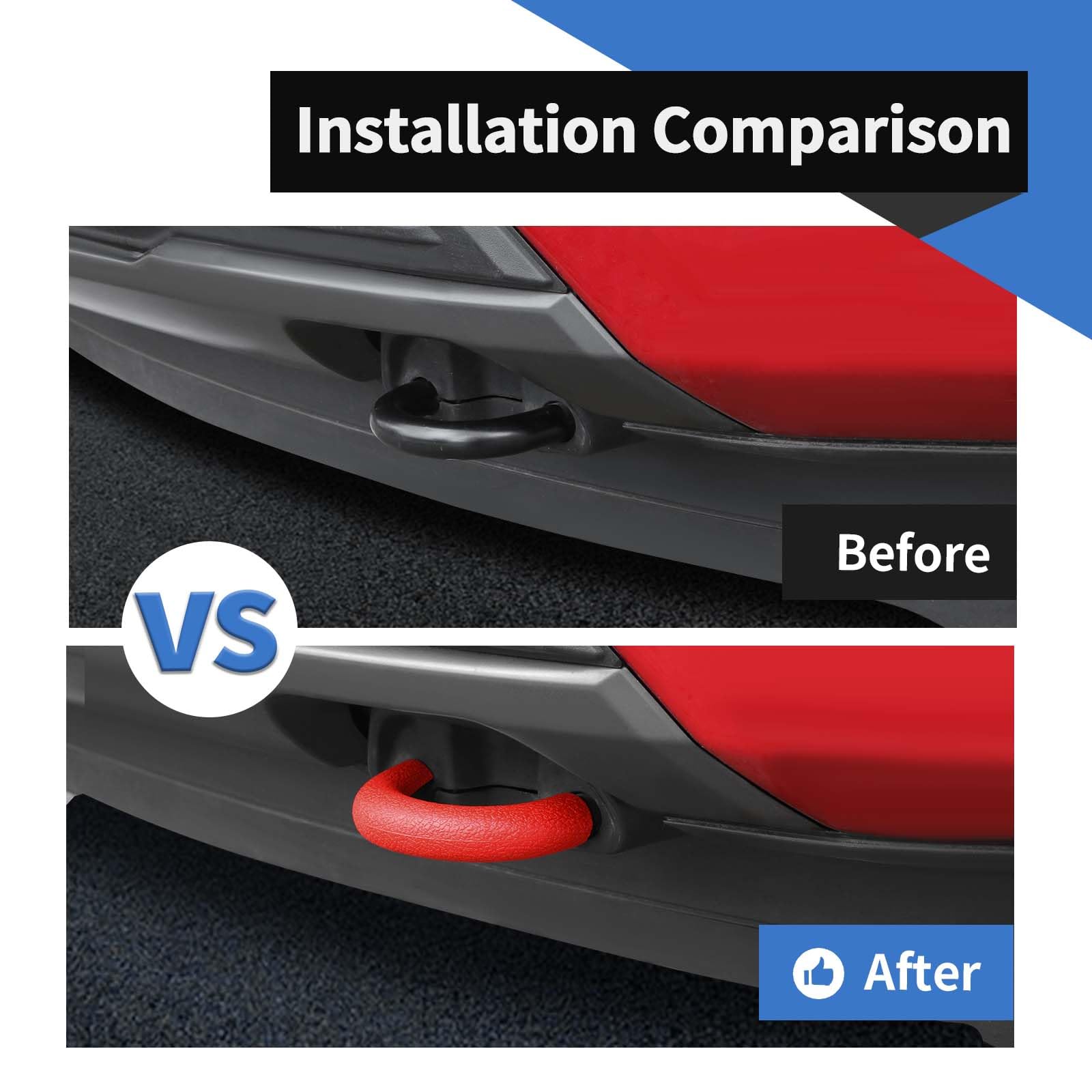 Silicone Tow Hook Covers For Ford F150 2004-2024, Toyota Tundra, Bronco - Red Hitch Covers (2 Pack)