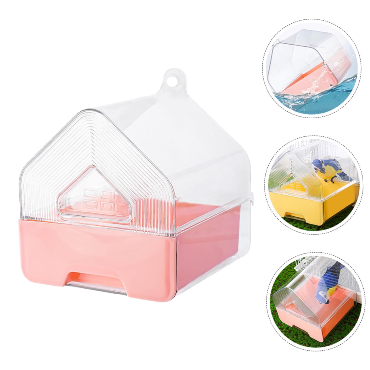 TOYANDONA Bain pour Oiseaux de Compagnie à Tiroir et Suspendu 2 Pièces