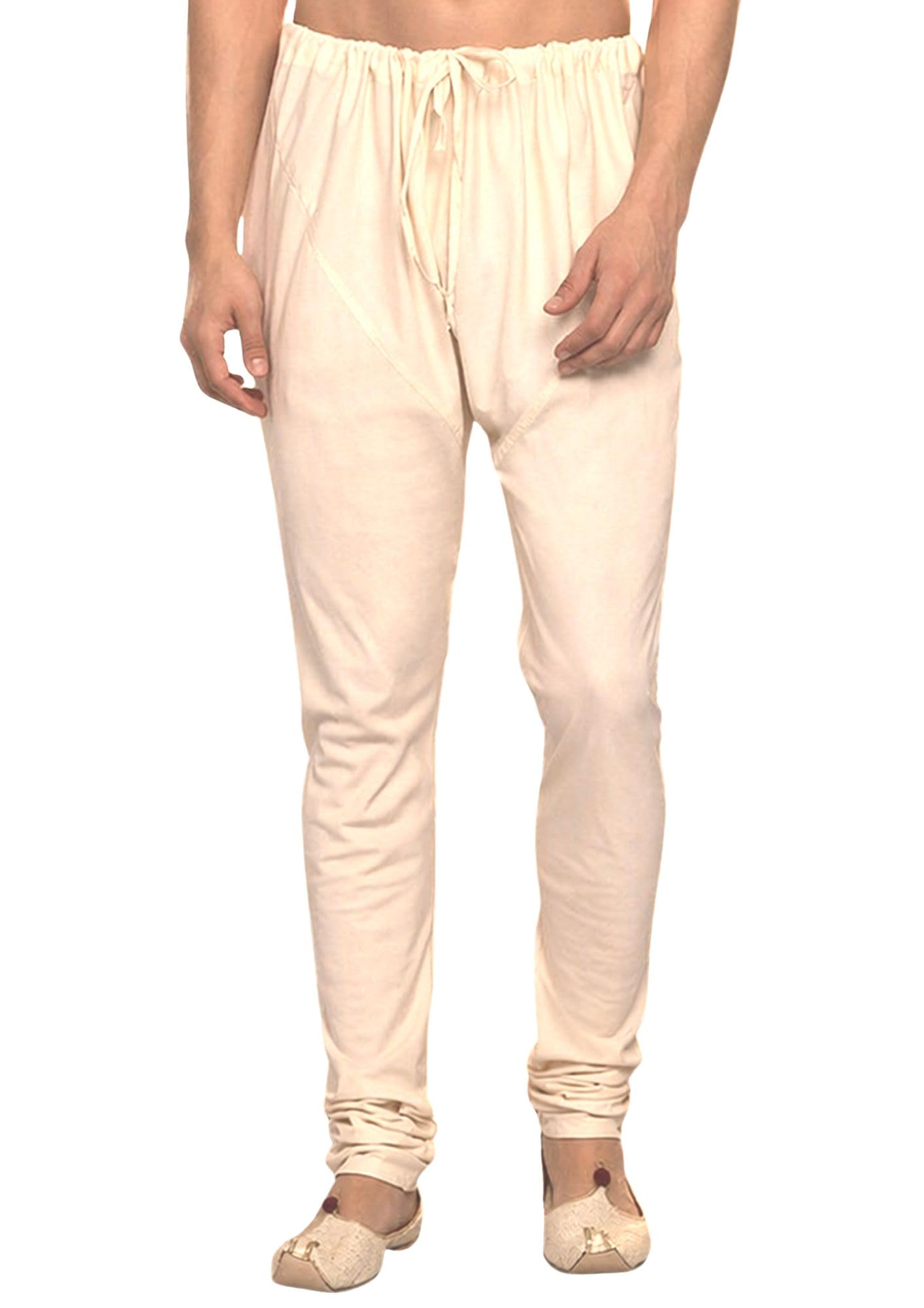 nanda prints Men's Slim Fit Churidar Pajama Poplin Cotton Blend Ethnic with Elastic Waist & Drawstring Kurta Bottom for Wedding, Festive, Casual-picture-10