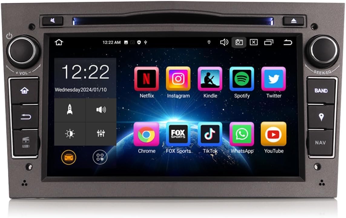 Erisin 8-Core Android 14 Bluetooth 5.0 DVD Autoradio per Opel Astra H Antara Corsa C/D Vivaro Zafira Vectra Meriva Signum Combo 7" Supporta GPS Navigatore CarPlay Android Auto DAB+ 4GB RAM+64GB ROM
