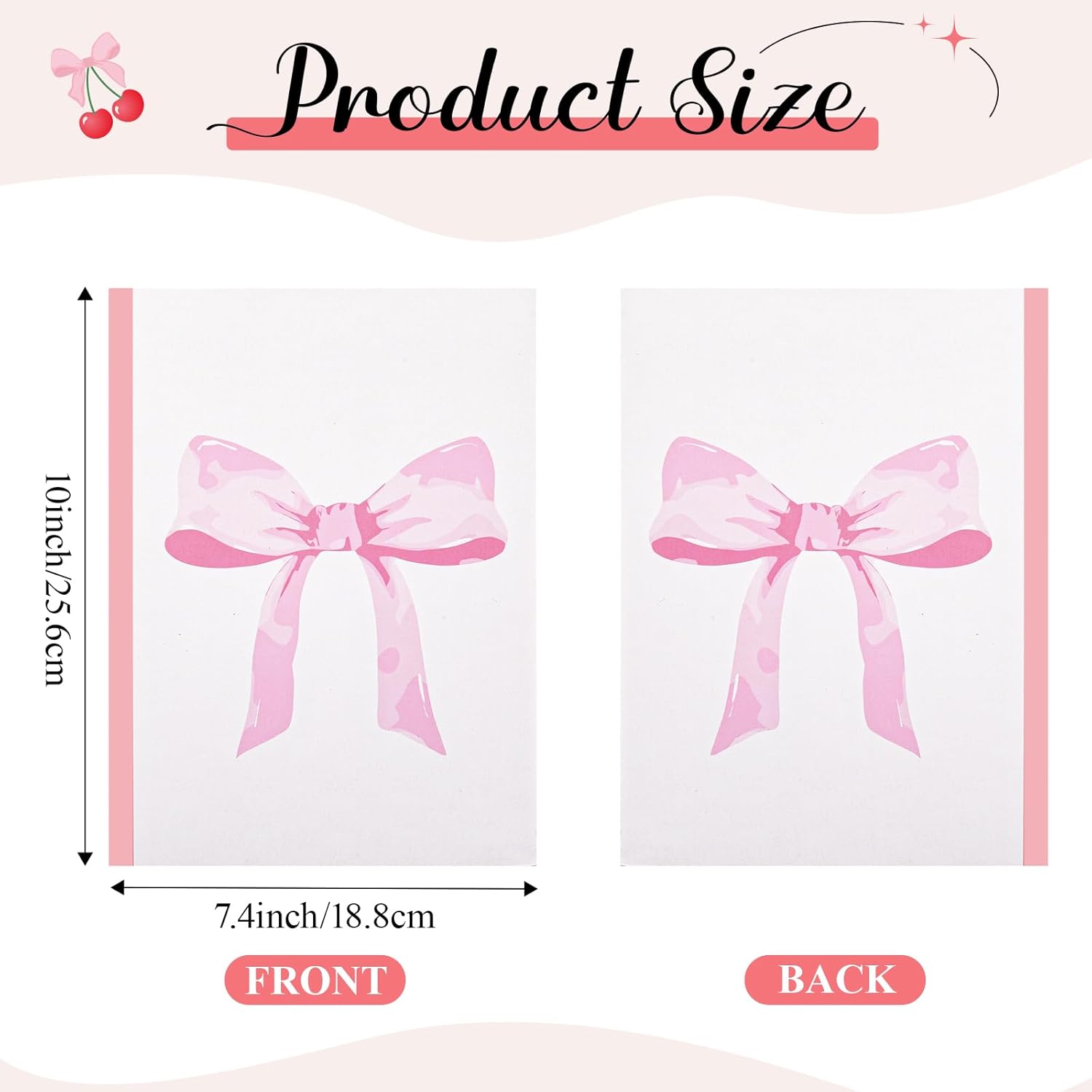 6 Pcs Pink Bow Composition Notebooks Bundle, Cute Girly Aesthetic College Ruled Journal, Back to School Gift for Teacher, Student, First Day of School Favors, 7-1/2" x 10" Journals, 110 Pages Per Book