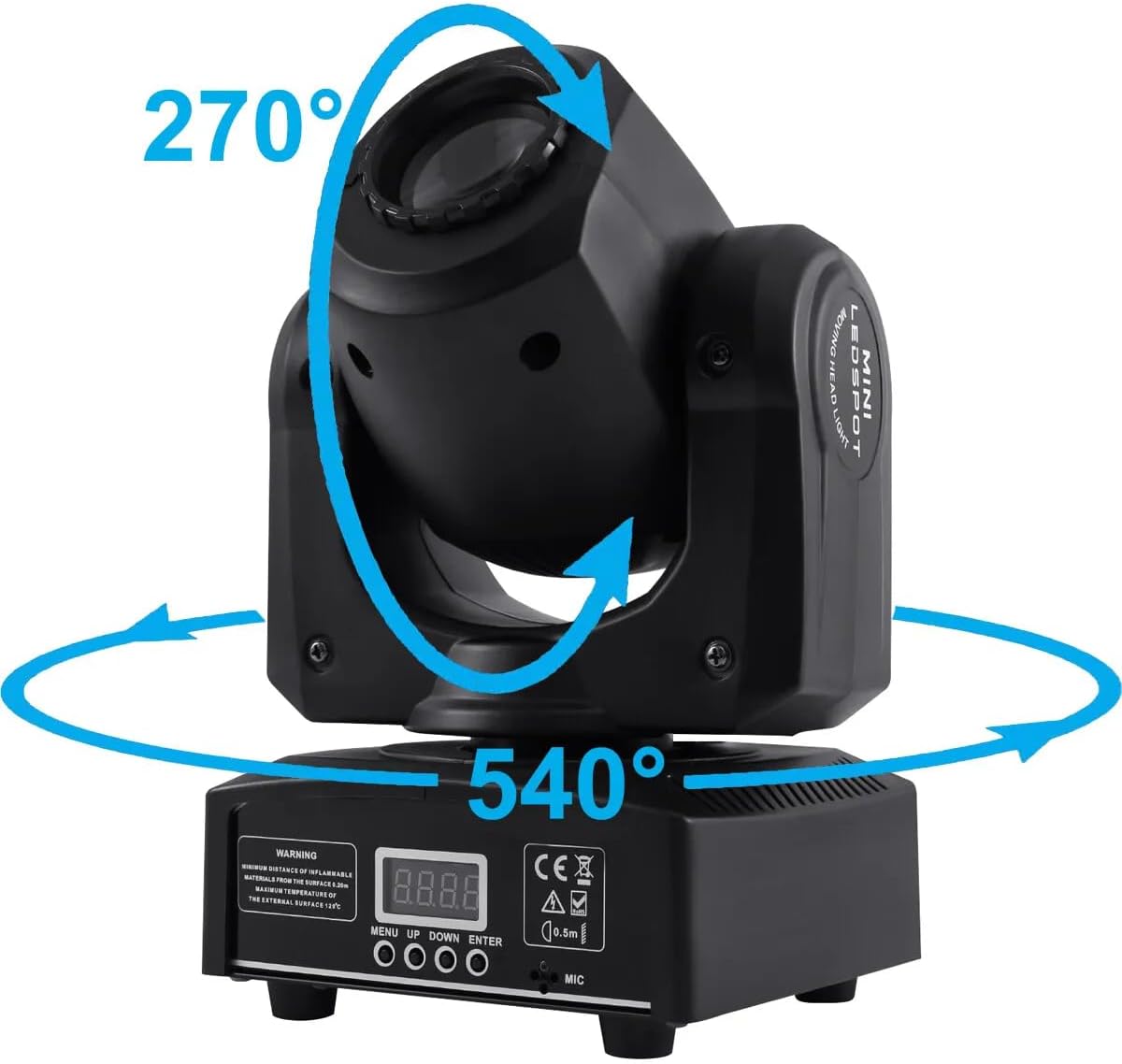 Ridgeyard 2PCS DJ Moving Head Lights 60W Stage Lights, 8 Patterns 8 Colors for Disco, Clubs, KTV, Pub, Weddings